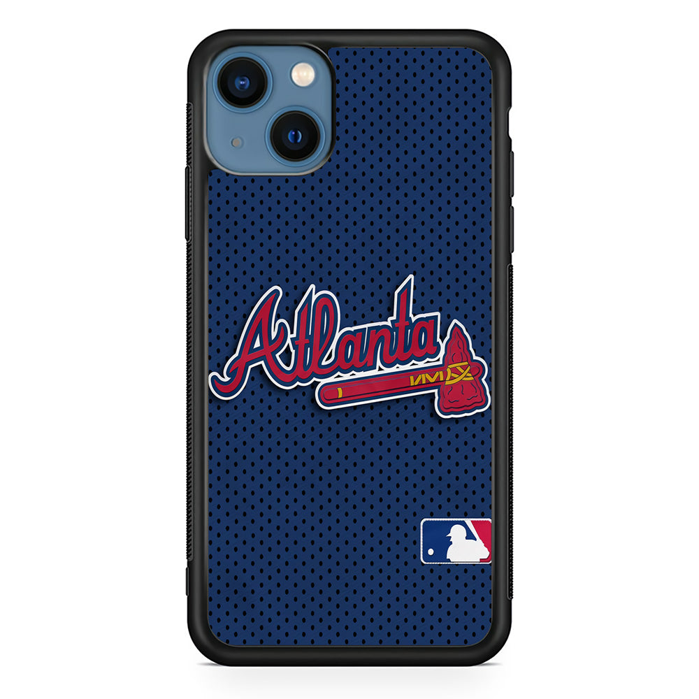 Baseball Atlanta Braves MLB 002 iPhone 15 Plus Case-Phone Case-Rubber Black (2D Case)-Altracase