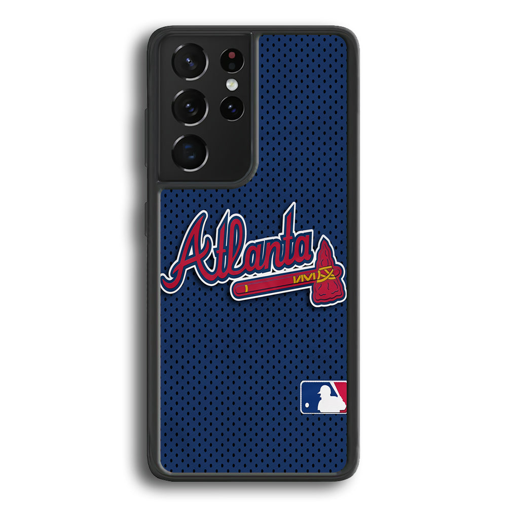 Baseball Atlanta Braves MLB 002 Samsung Galaxy S21 Ultra Case-Phone Case-Rubber Black (2D Case)-Altracase