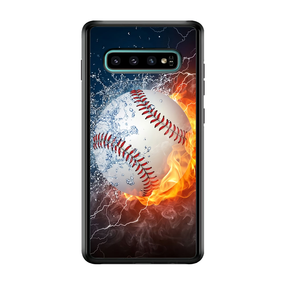 Baseball Ball Cool Art Samsung Galaxy S10 Case-Phone Case-Rubber White (2D Case)-Altracase