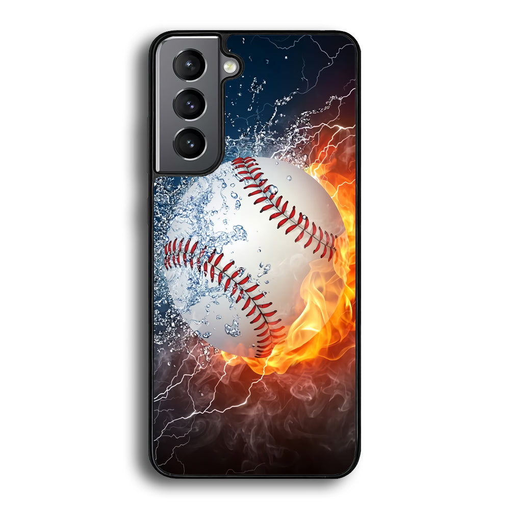 Baseball Ball Cool Art Samsung Galaxy S21 Plus Case-Phone Case-Rubber Black (2D Case)-Altracase