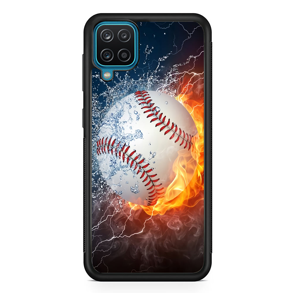 Baseball Ball Cool Art Samsung Galaxy A12 Case-Phone Case-Rubber Black (2D Case)-Altracase