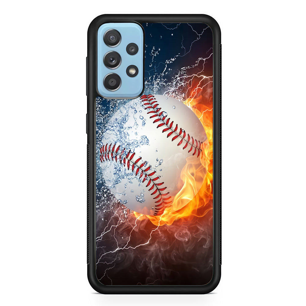 Baseball Ball Cool Art Samsung Galaxy A72 Case-Phone Case-Rubber Black (2D Case)-Altracase