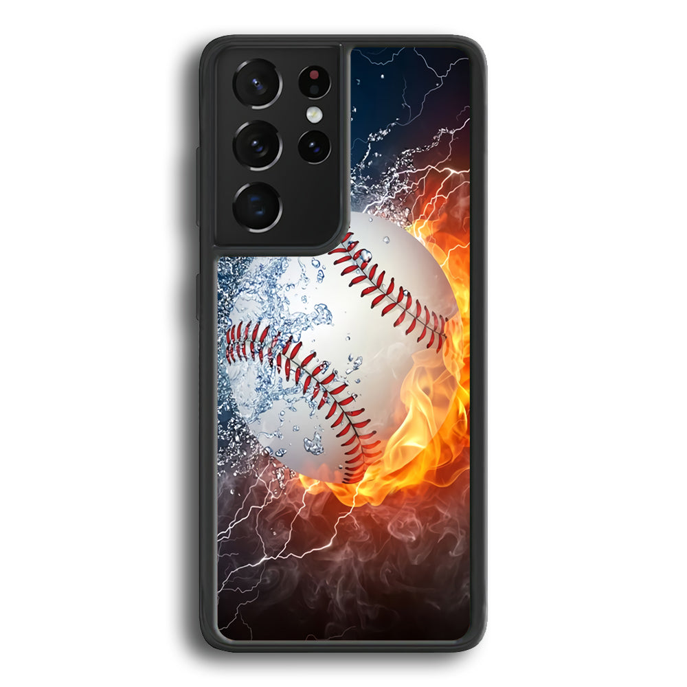 Baseball Ball Cool Art Samsung Galaxy S21 Ultra Case-Phone Case-Rubber Black (2D Case)-Altracase