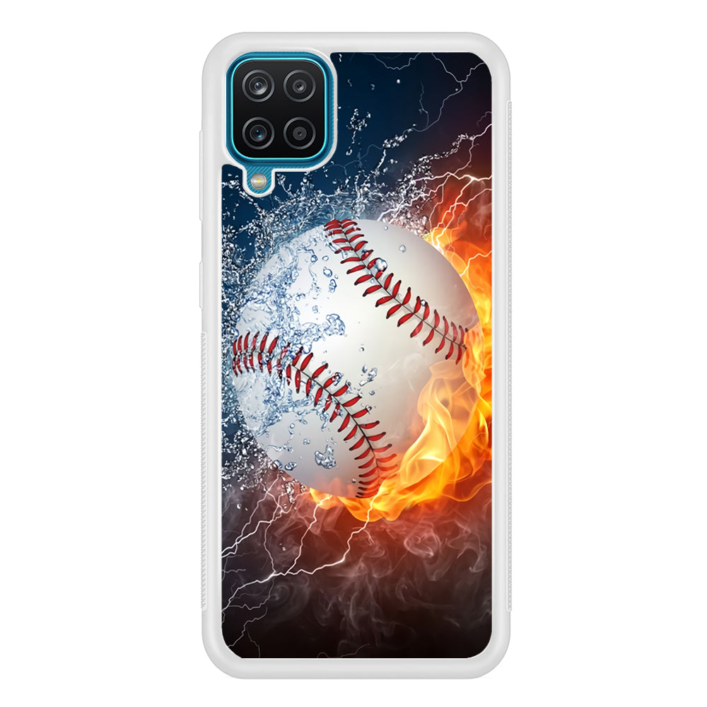 Baseball Ball Cool Art Samsung Galaxy A12 Case-Phone Case-Rubber White (2D Case)-Altracase