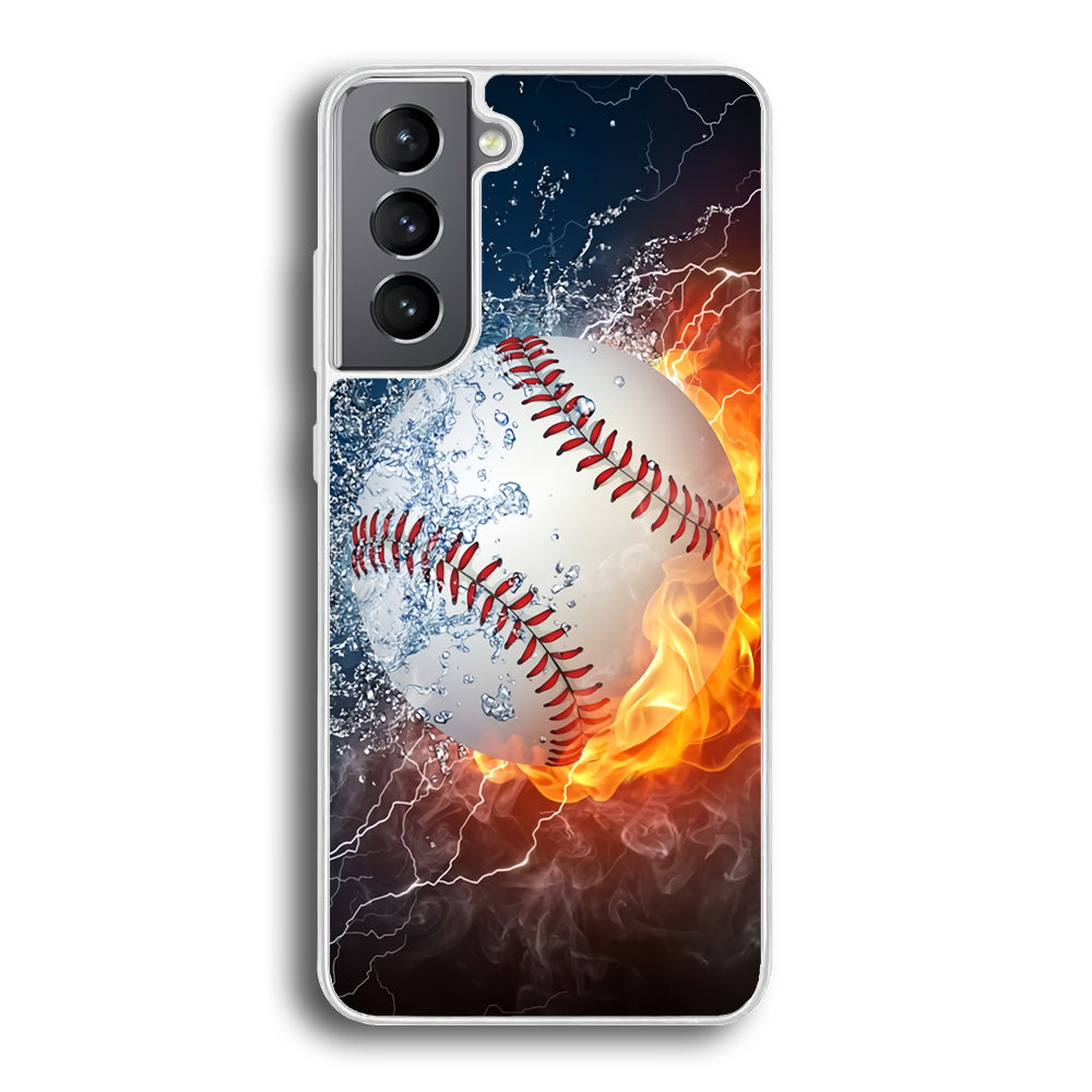 Baseball Ball Cool Art Samsung Galaxy S21 Plus Case-Phone Case-Rubber White (2D Case)-Altracase