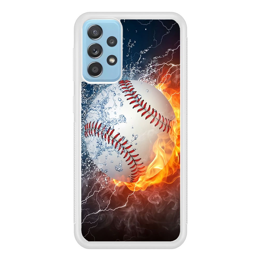 Baseball Ball Cool Art Samsung Galaxy A72 Case-Phone Case-Rubber White (2D Case)-Altracase