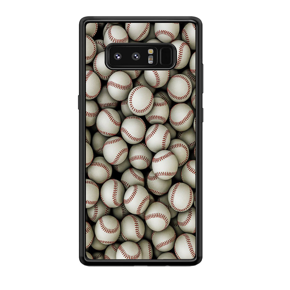 Baseball Ball Pattern Samsung Galaxy Note 8 Case-Phone Case-Rubber Black (2D Case)-Altracase