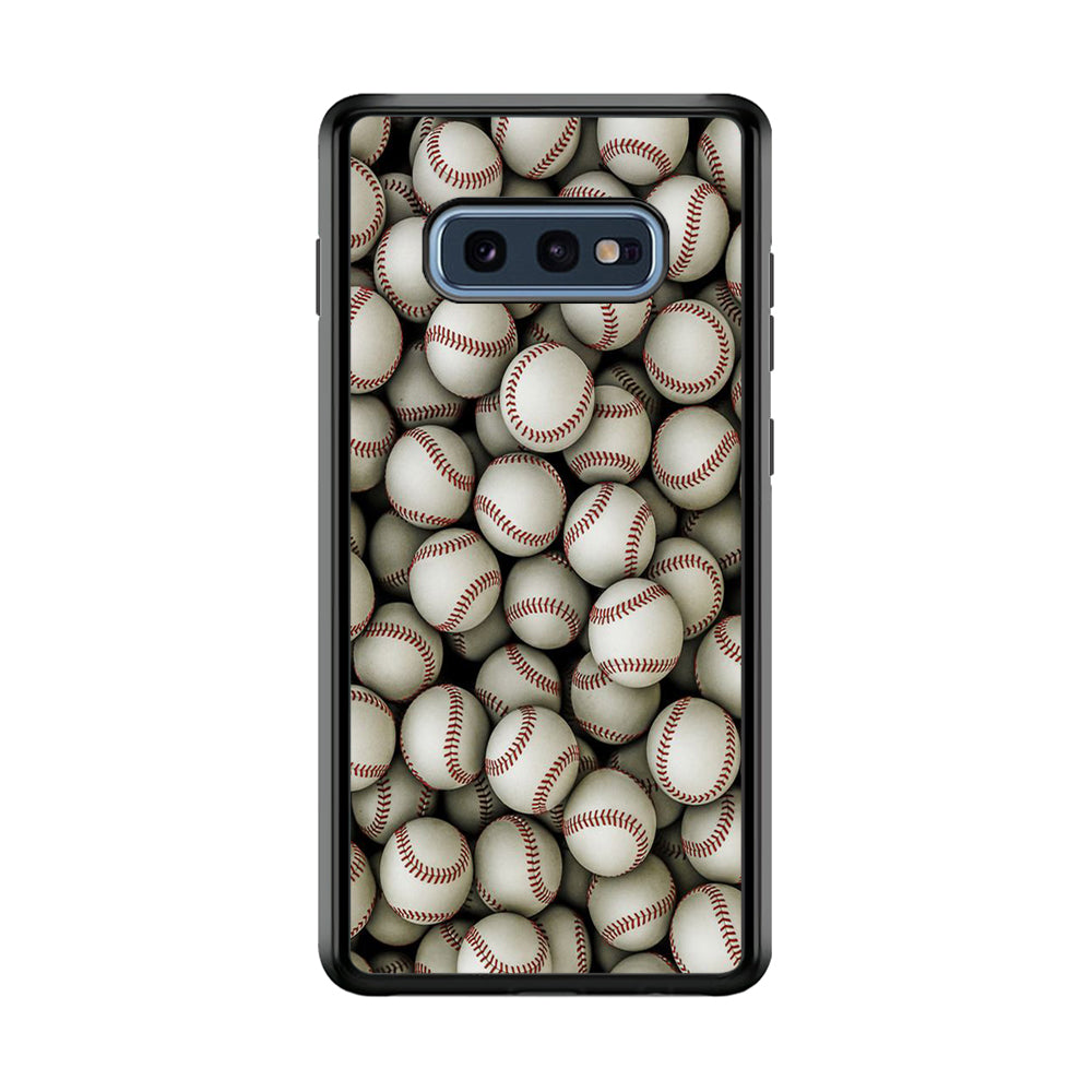 Baseball Ball Pattern Samsung Galaxy S10E Case-Phone Case-Rubber Black (2D Case)-Altracase