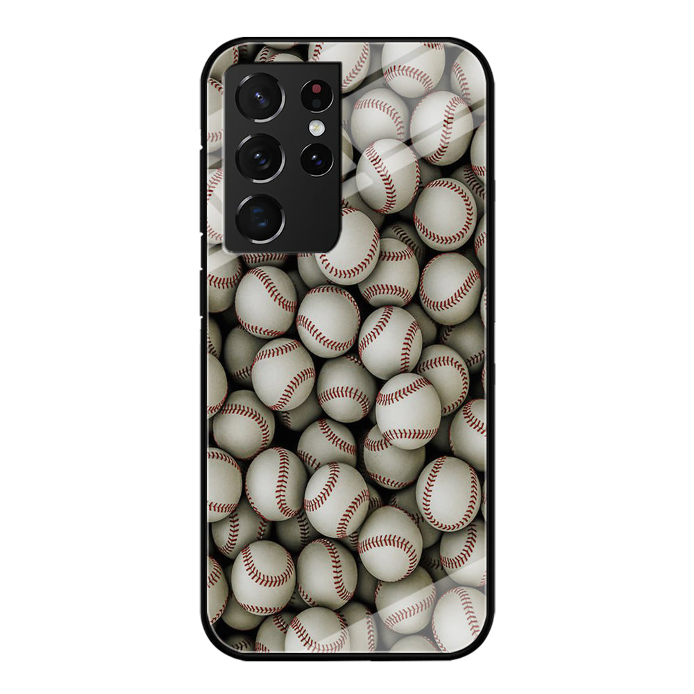 Baseball Ball Pattern Samsung Galaxy S23 Ultra Case-Phone Case-Tempered Glass Case-Altracase