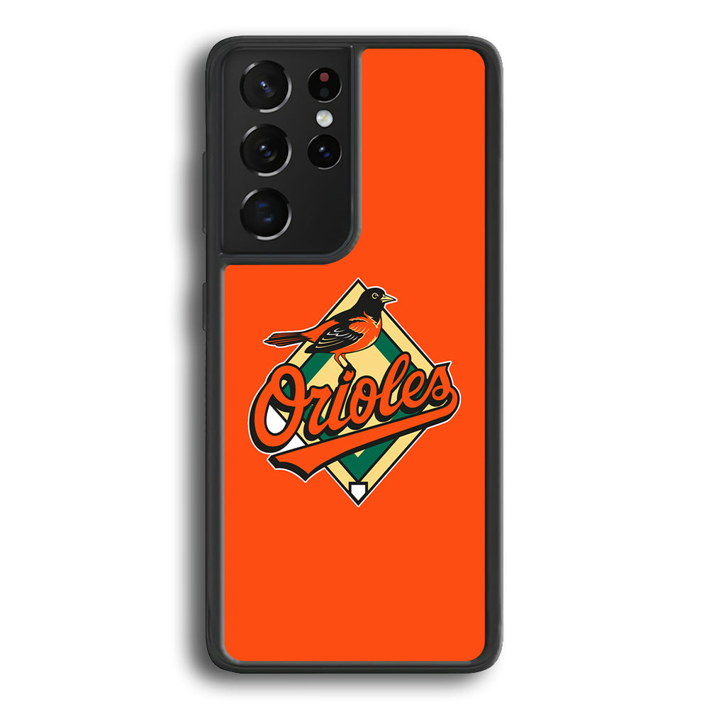 Baseball Baltimore Orioles MLB 002 Samsung Galaxy S21 Ultra Case-Phone Case-Rubber Black (2D Case)-Altracase