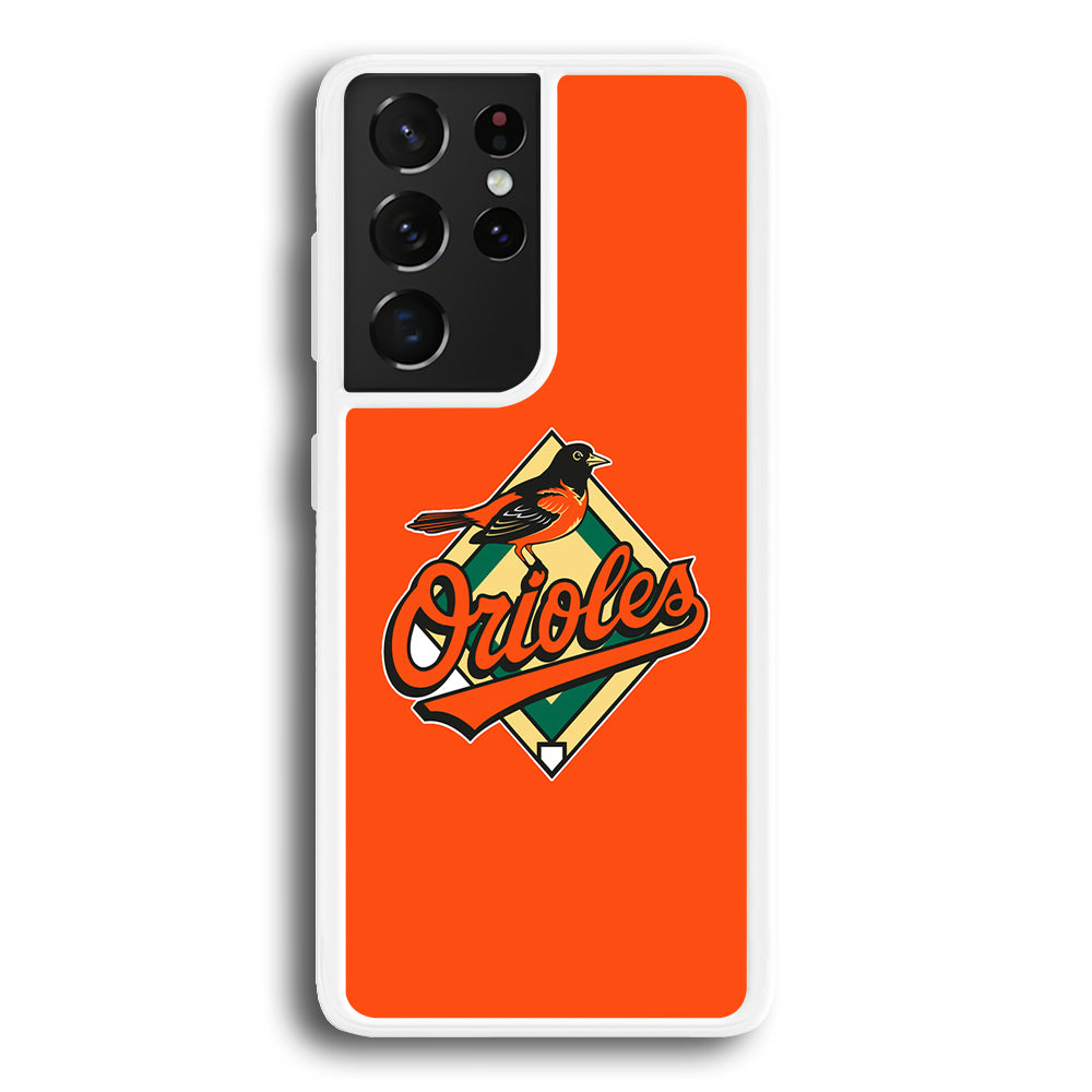 Baseball Baltimore Orioles MLB 002 Samsung Galaxy S23 Ultra Case-Phone Case-Rubber White (2D Case)-Altracase