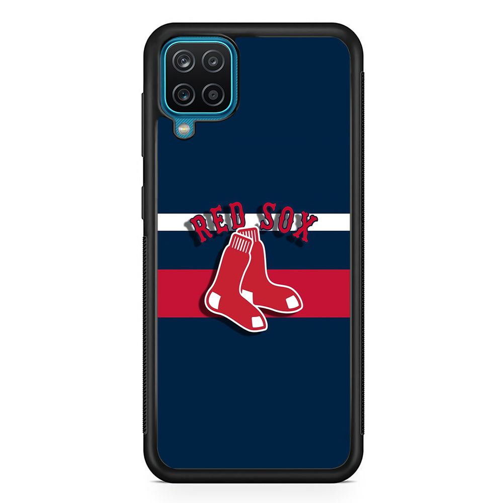 Baseball Boston Red Sox MLB 001 Samsung Galaxy A12 Case-Phone Case-Rubber Black (2D Case)-Altracase