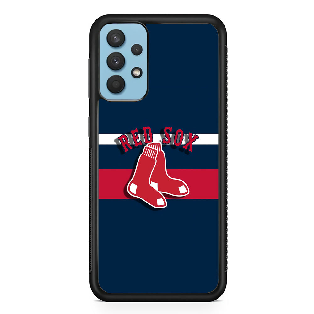 Baseball Boston Red Sox MLB 001 Samsung Galaxy A32 Case-Phone Case-Rubber Black (2D Case)-Altracase