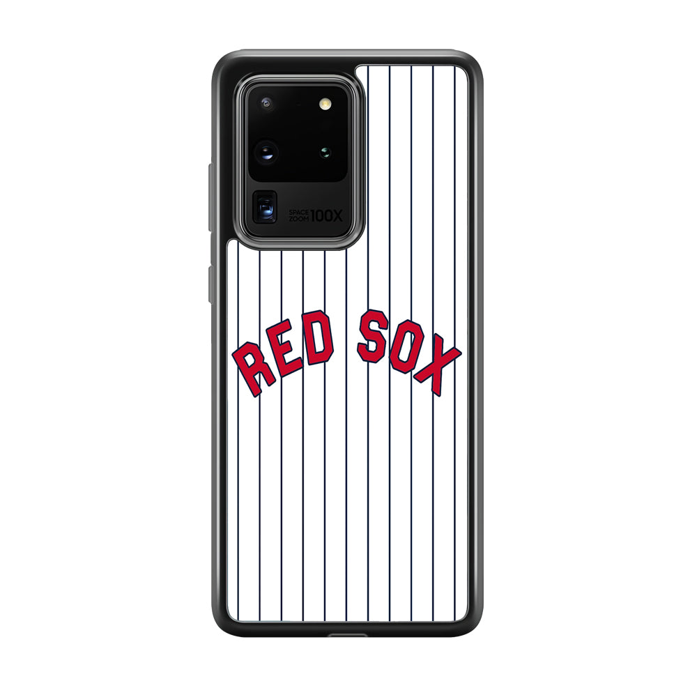 Baseball Boston Red Sox MLB 002 Samsung Galaxy S20 Ultra Case-Phone Case-Rubber Black (2D Case)-Altracase