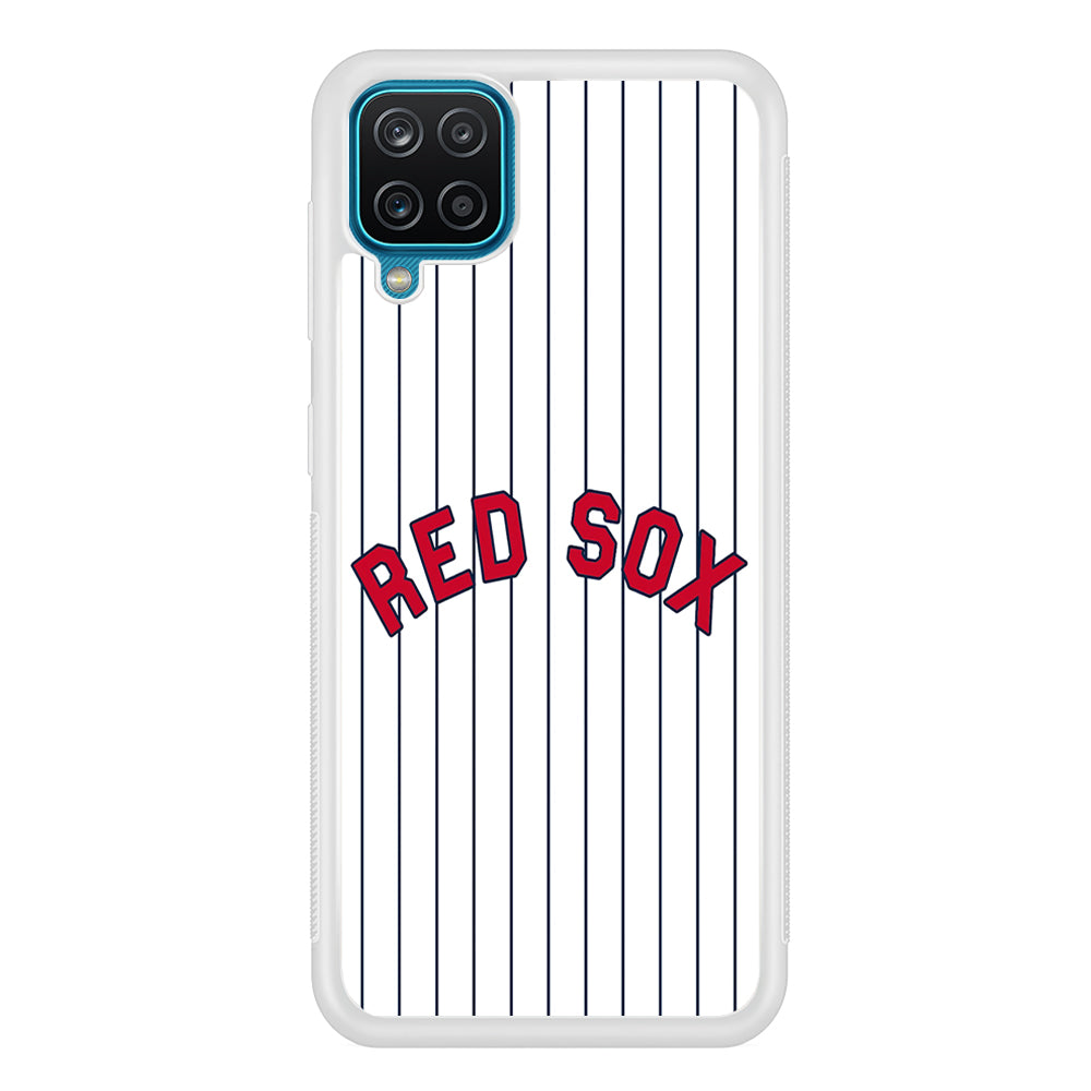 Baseball Boston Red Sox MLB 002 Samsung Galaxy A12 Case-Phone Case-Rubber White (2D Case)-Altracase