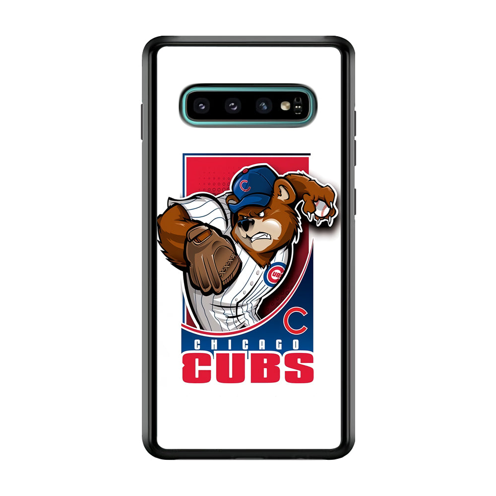 Baseball Chicago Cubs MLB 001 Samsung Galaxy S10 Case-Phone Case-Rubber White (2D Case)-Altracase