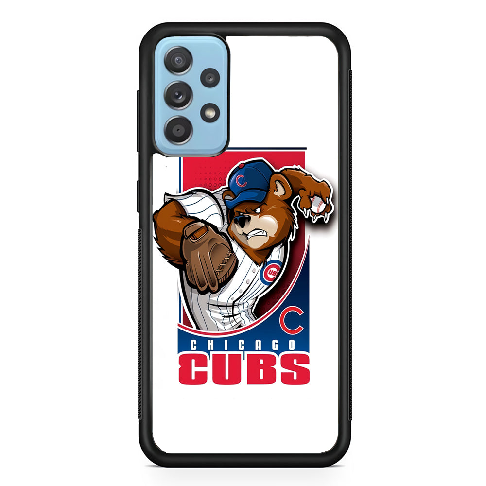 Baseball Chicago Cubs MLB 001 Samsung Galaxy A72 Case-Phone Case-Rubber Black (2D Case)-Altracase