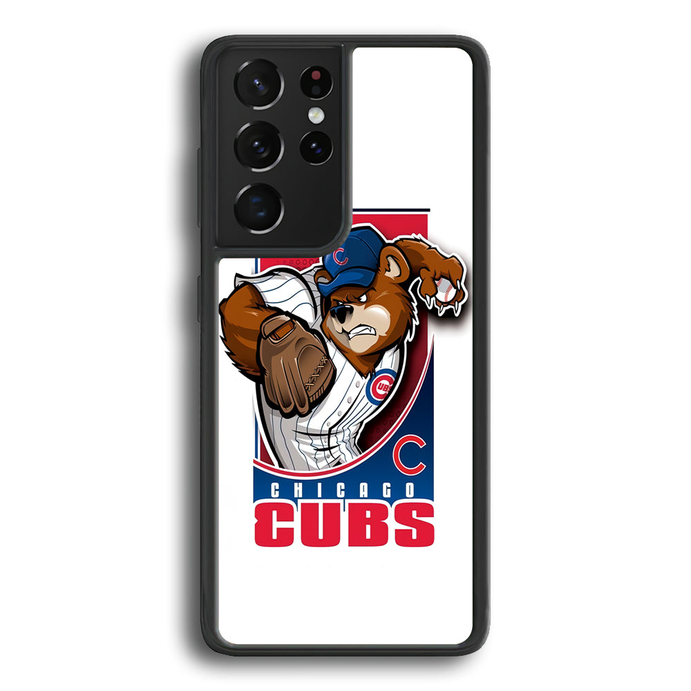 Baseball Chicago Cubs MLB 001 Samsung Galaxy S25 Ultra Case-Phone Case-Rubber Black (2D Case)-Altracase