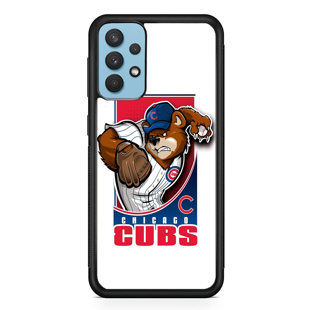 Baseball Chicago Cubs MLB 001 Samsung Galaxy A32 Case-Phone Case-Rubber Black (2D Case)-Altracase