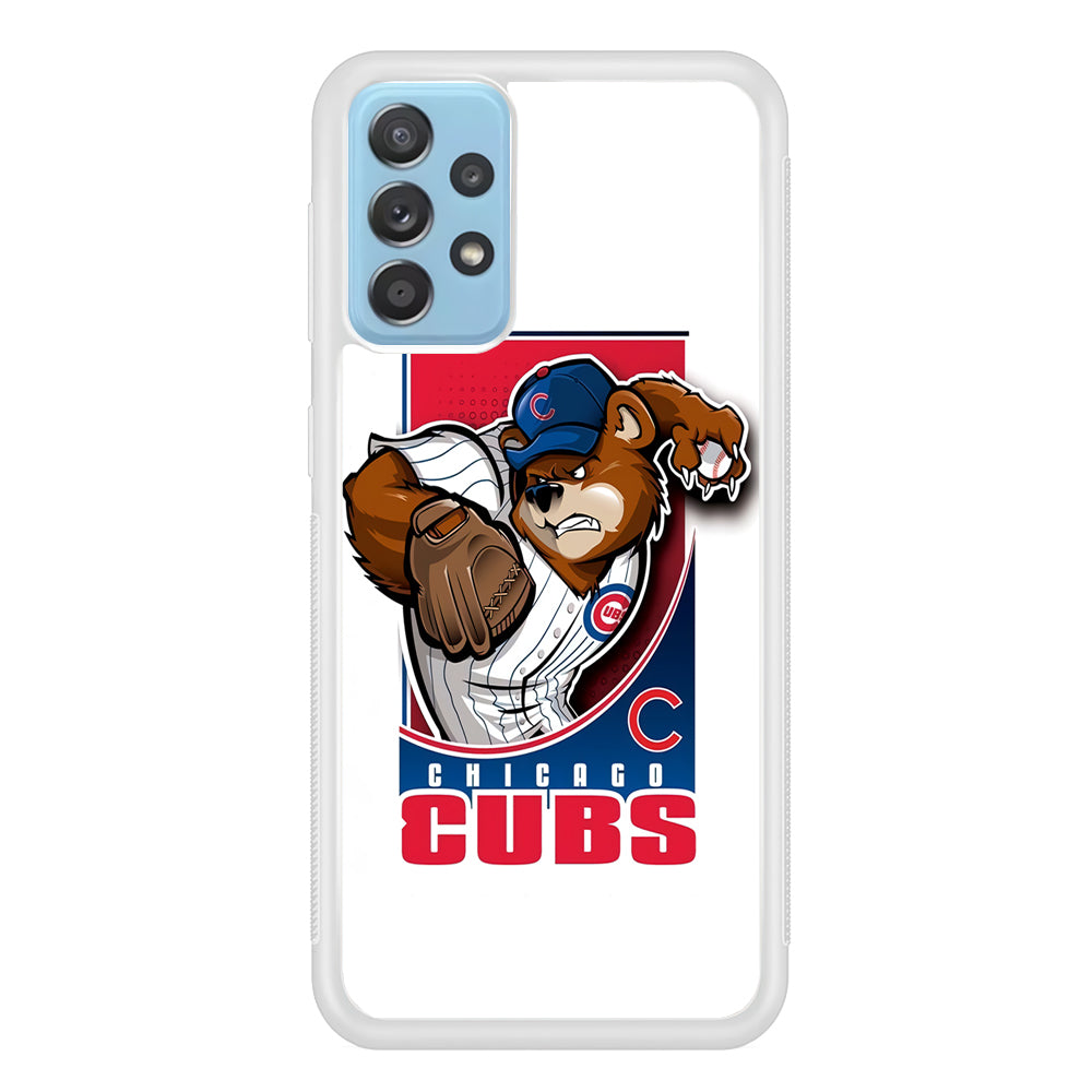 Baseball Chicago Cubs MLB 001 Samsung Galaxy A72 Case-Phone Case-Rubber White (2D Case)-Altracase