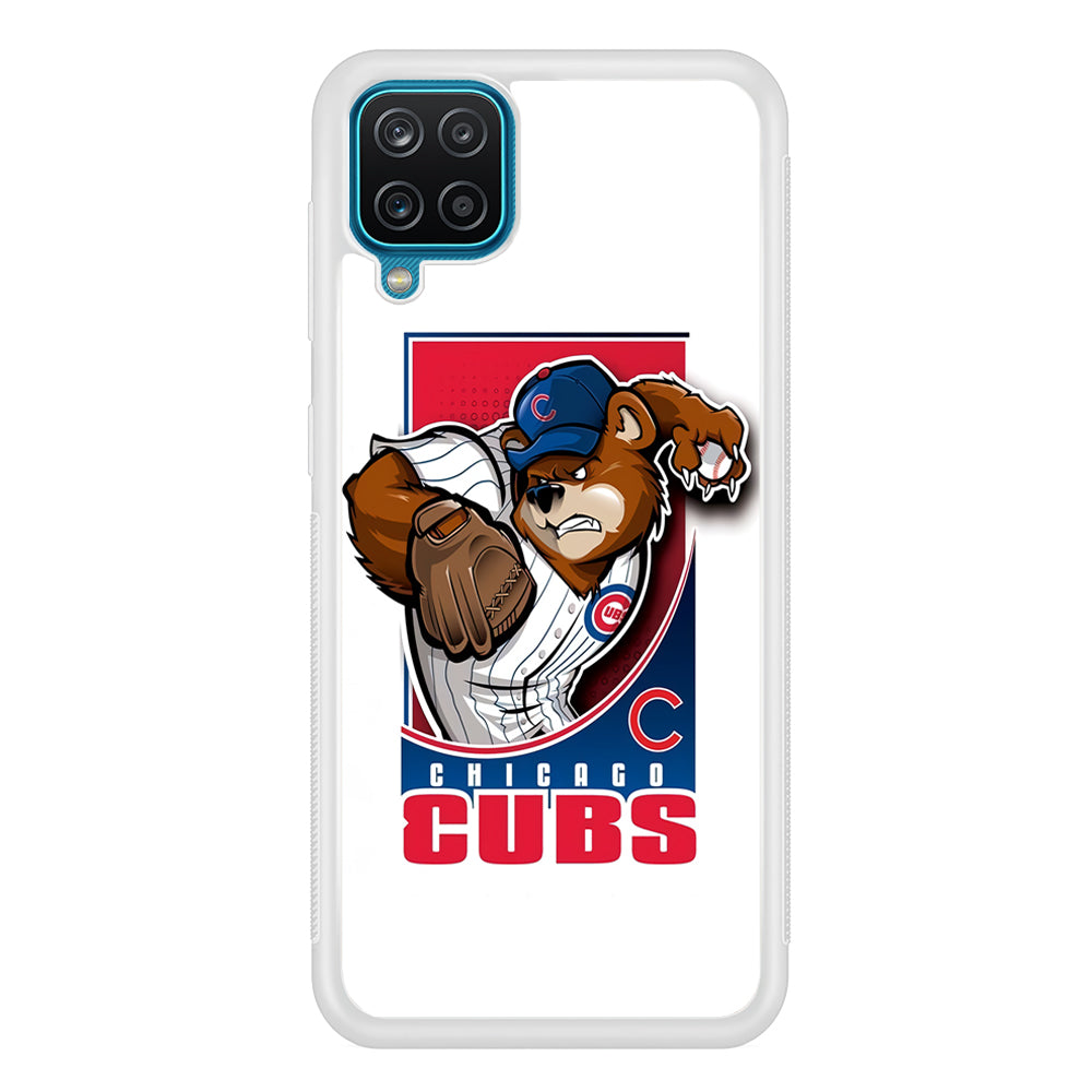 Baseball Chicago Cubs MLB 001 Samsung Galaxy A12 Case-Phone Case-Rubber White (2D Case)-Altracase
