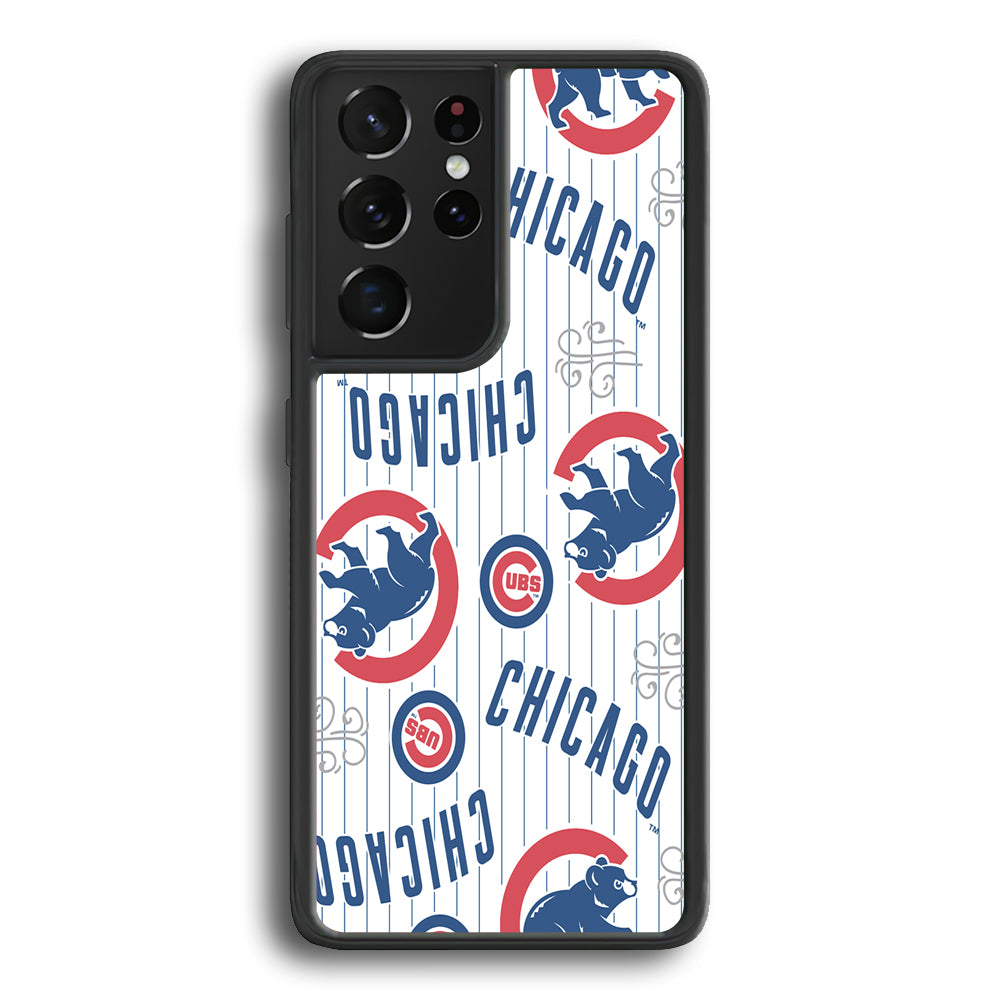 Baseball Chicago Cubs MLB 002 Samsung Galaxy S21 Ultra Case-Phone Case-Rubber Black (2D Case)-Altracase