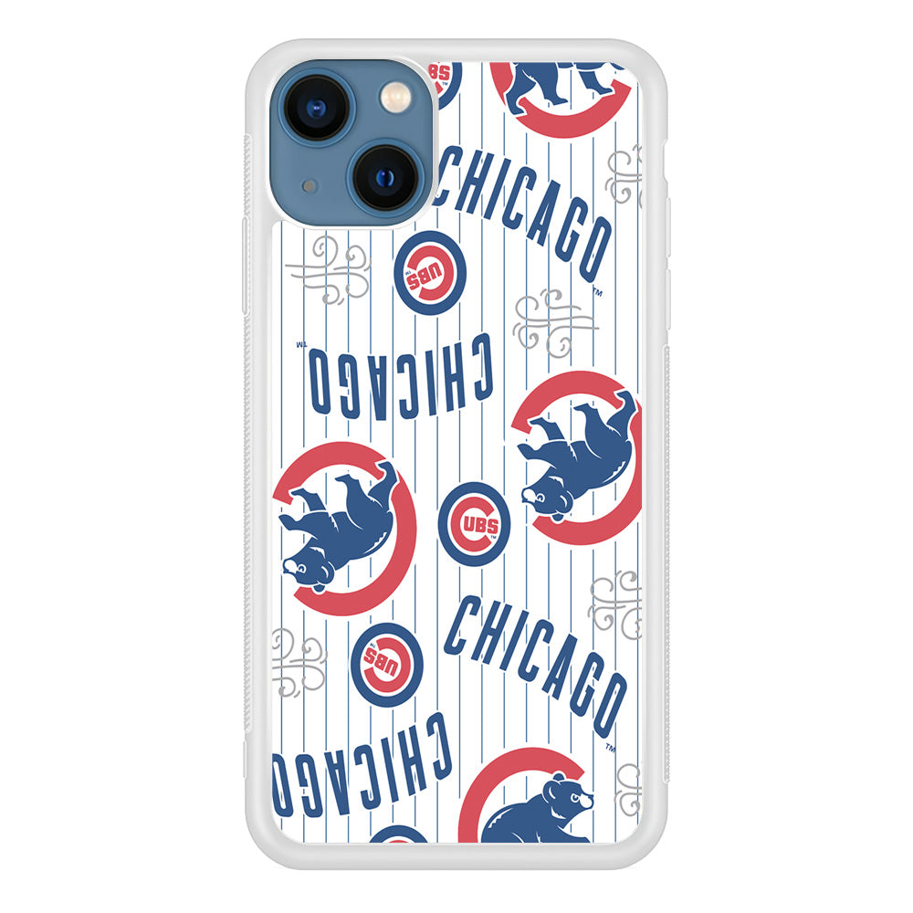 Baseball Chicago Cubs MLB 002 iPhone 15 Plus Case-Phone Case-Rubber White (2D Case)-Altracase
