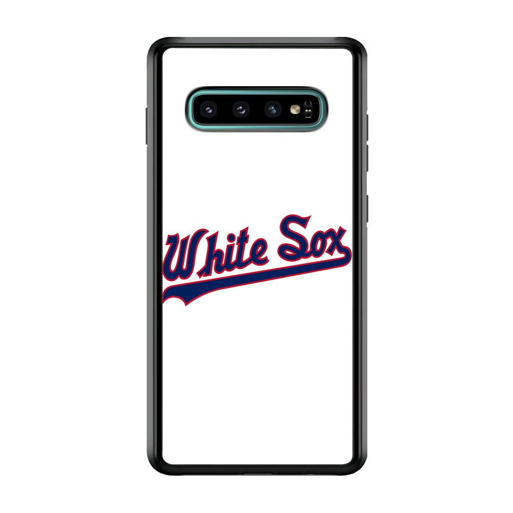 Baseball Chicago White Sox MLB 001 Samsung Galaxy S10 Case-Phone Case-Rubber Black (2D Case)-Altracase