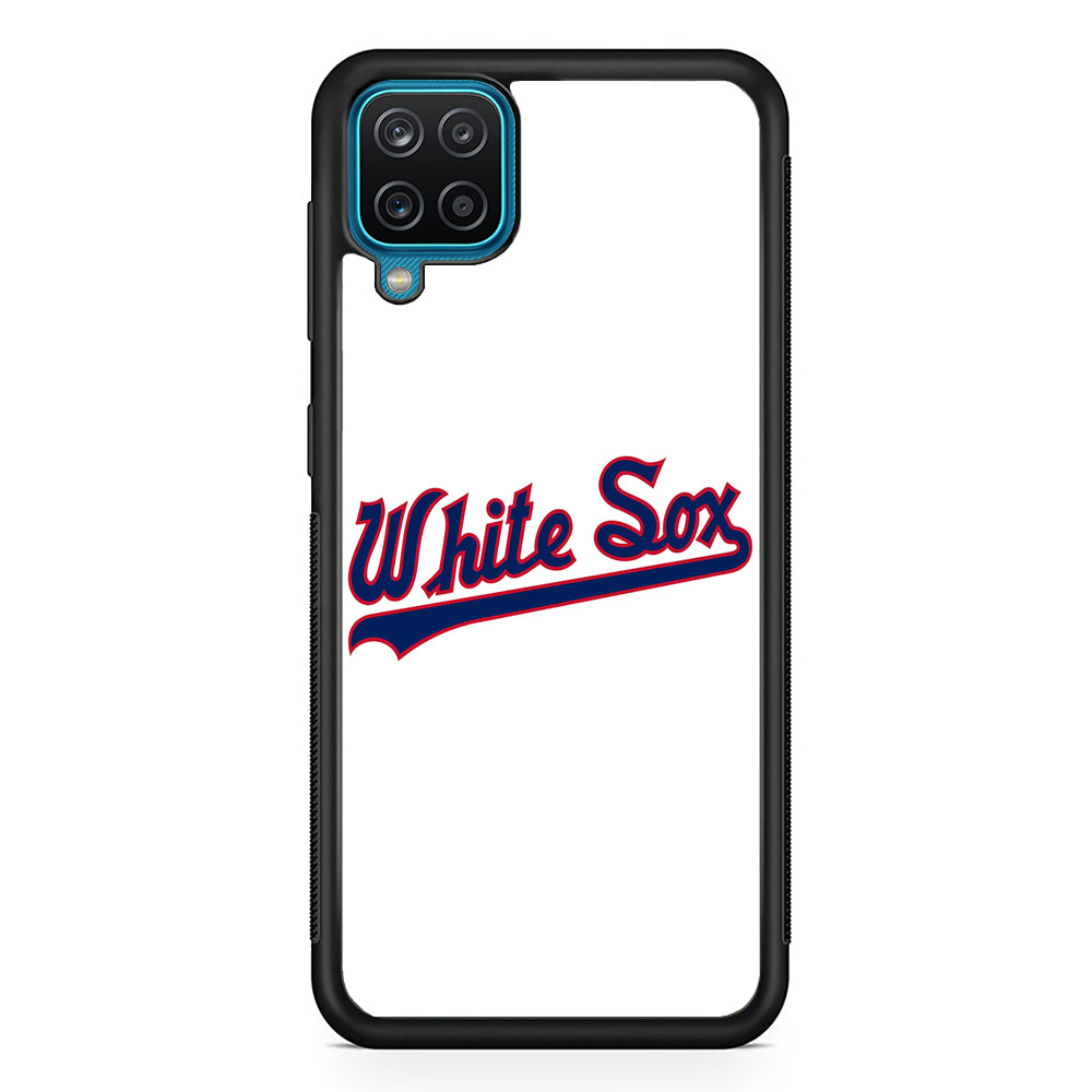 Baseball Chicago White Sox MLB 001 Samsung Galaxy A12 Case-Phone Case-Rubber Black (2D Case)-Altracase