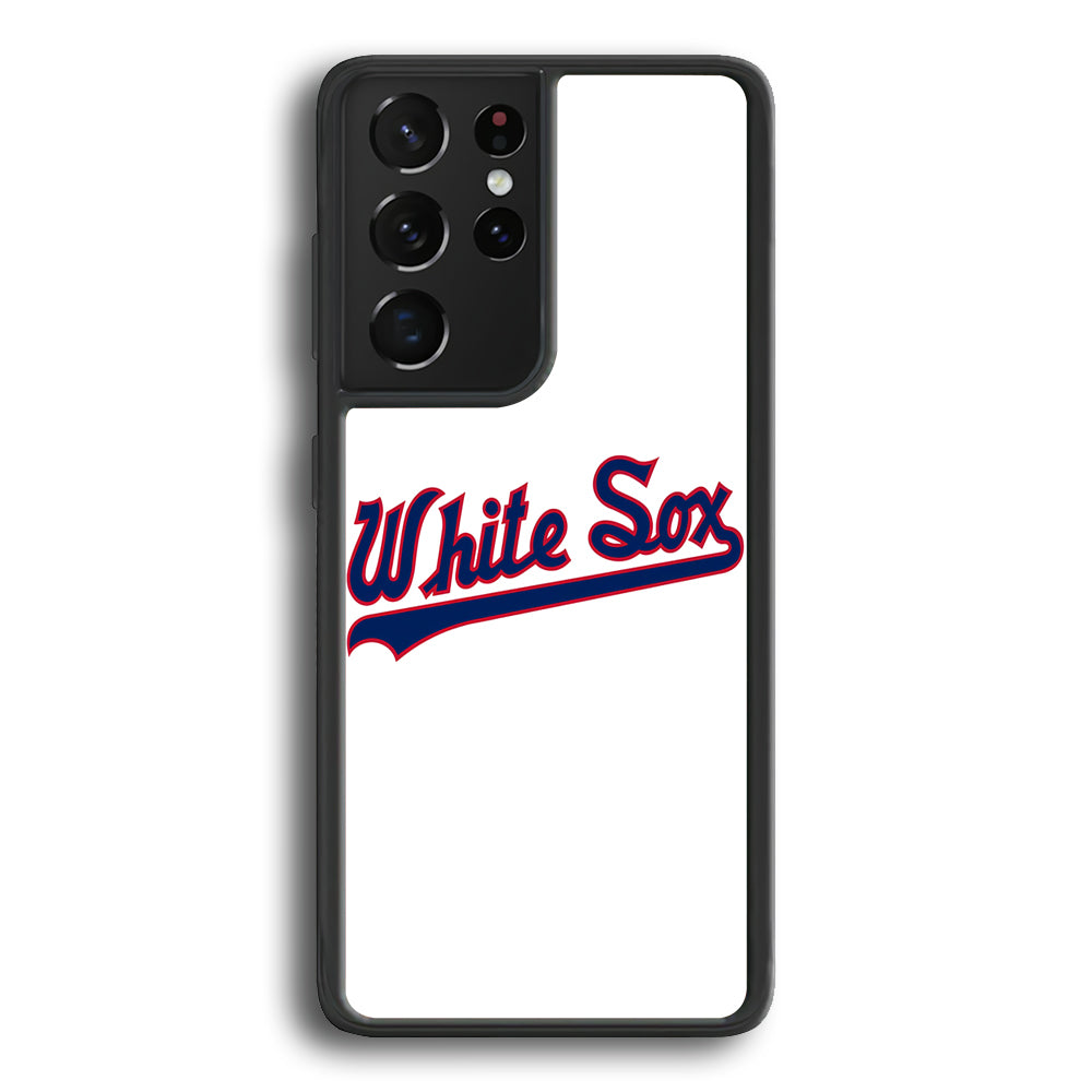 Baseball Chicago White Sox MLB 001 Samsung Galaxy S21 Ultra Case-Phone Case-Rubber Black (2D Case)-Altracase