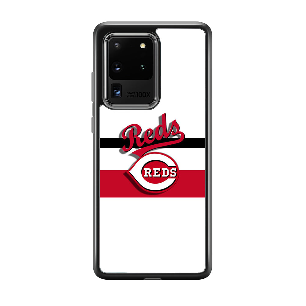 Baseball Cincinnati Reds MLB 001 Samsung Galaxy S20 Ultra Case-Phone Case-Rubber Black (2D Case)-Altracase