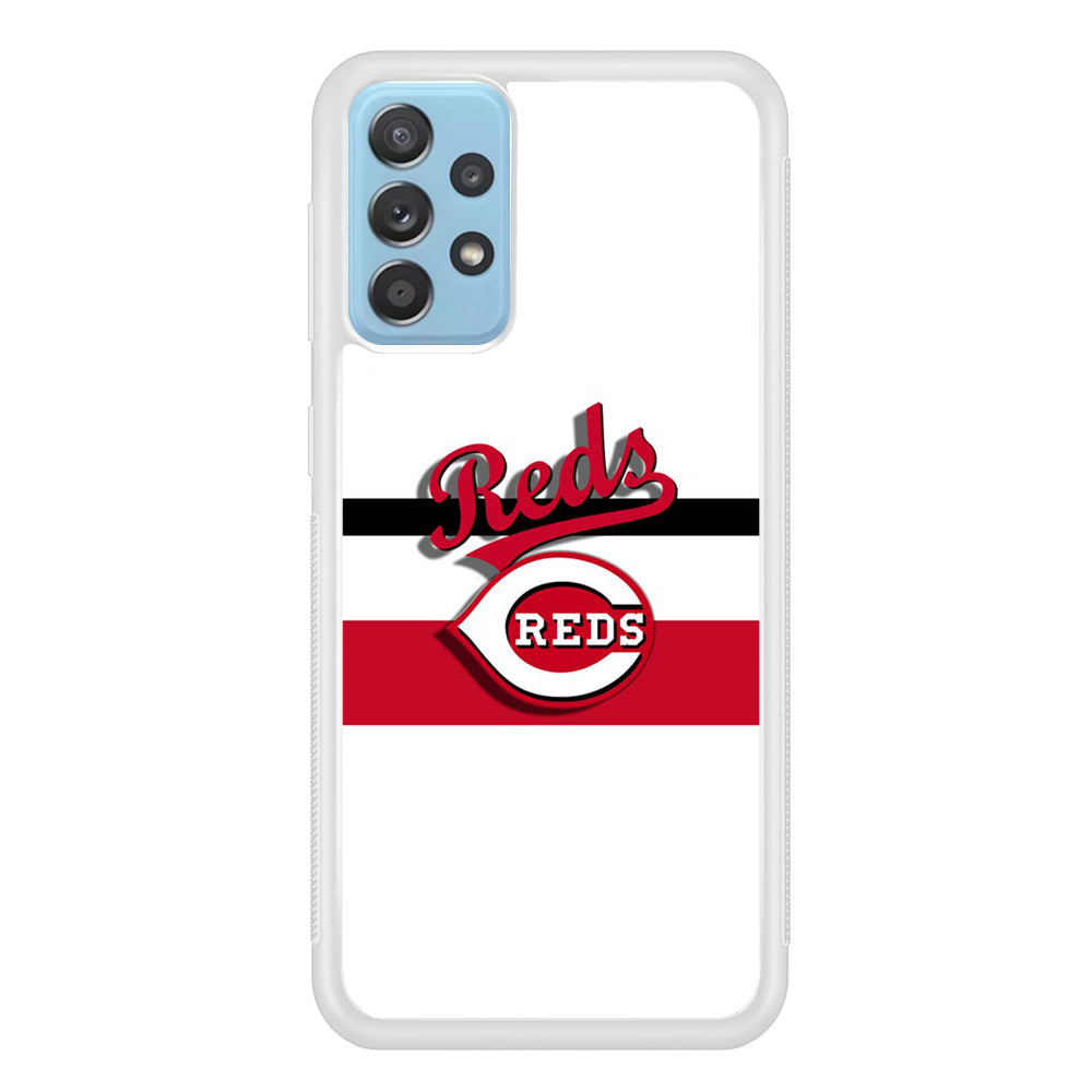 Baseball Cincinnati Reds MLB 001 Samsung Galaxy A52 Case-Phone Case-Rubber White (2D Case)-Altracase
