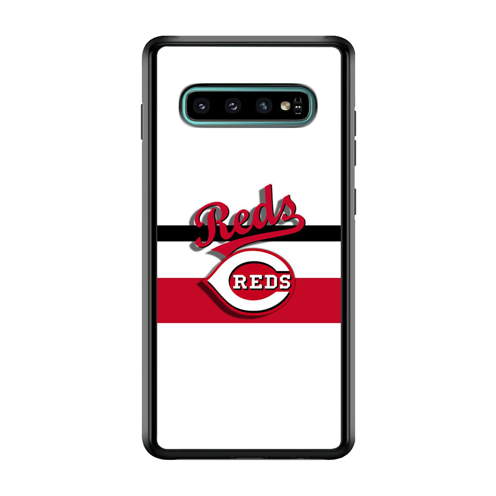 Baseball Cincinnati Reds MLB 001 Samsung Galaxy S10 Plus Case-Phone Case-Rubber White (2D Case)-Altracase