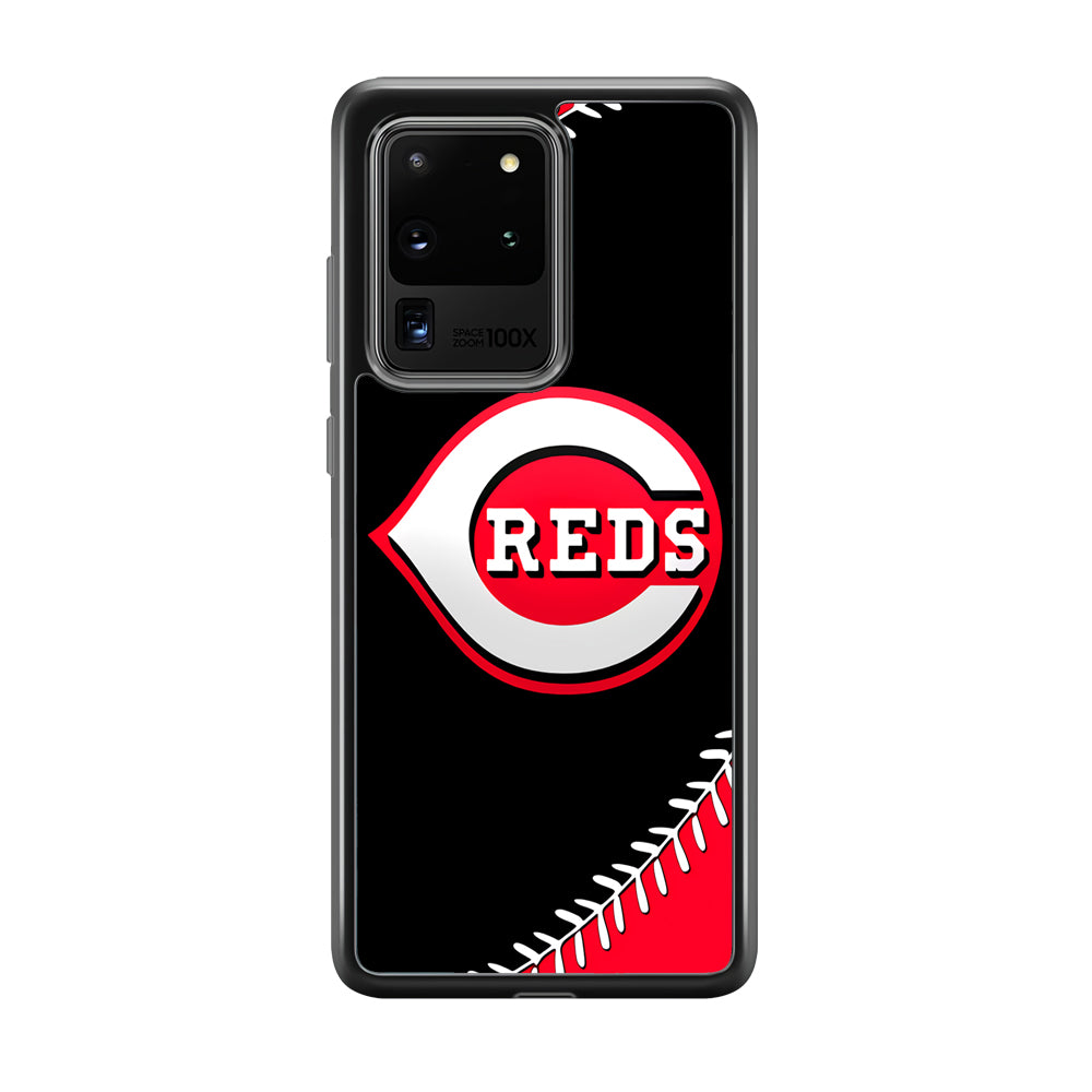 Baseball Cincinnati Reds MLB 002 Samsung Galaxy S20 Ultra Case-Phone Case-Rubber Black (2D Case)-Altracase