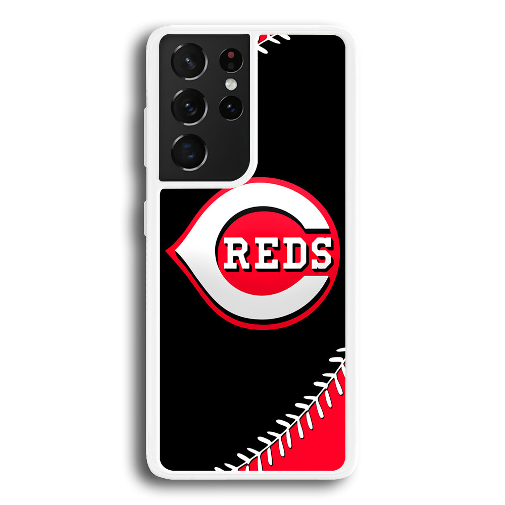 Baseball Cincinnati Reds MLB 002 Samsung Galaxy S21 Ultra Case-Phone Case-Rubber White (2D Case)-Altracase