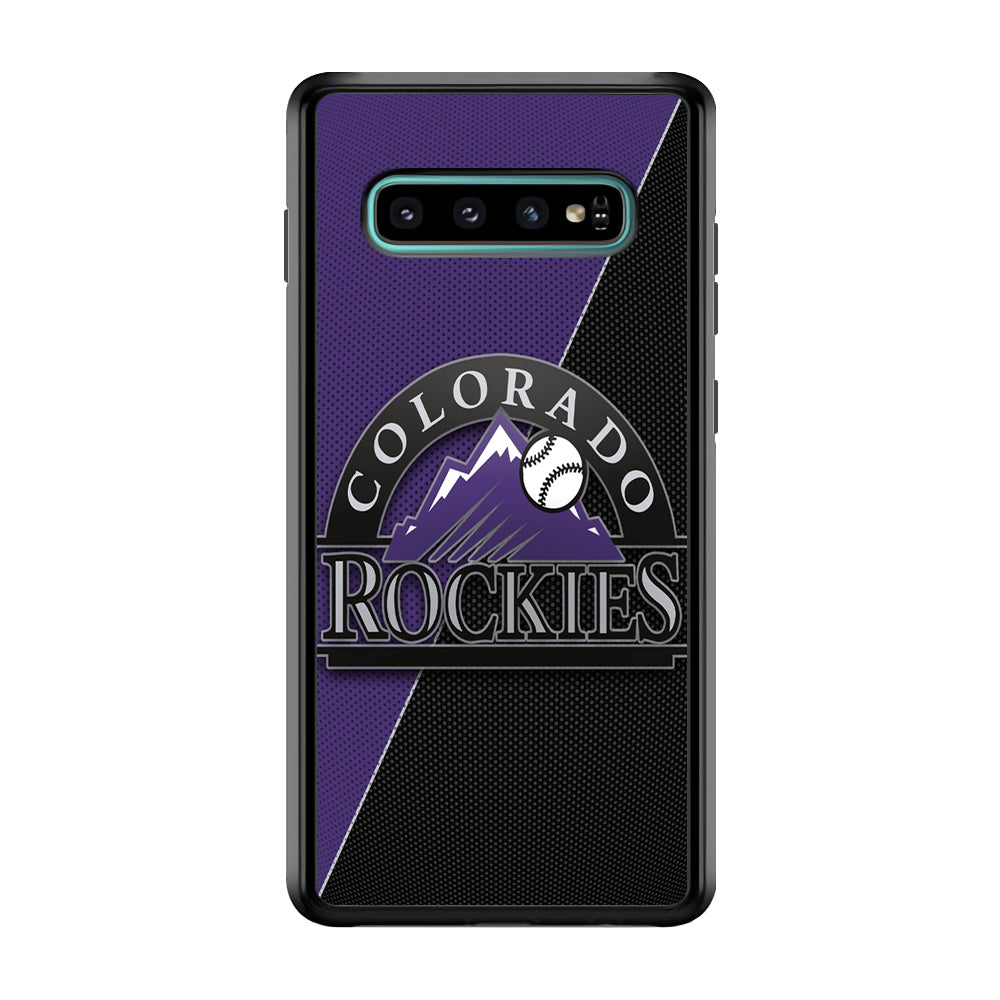 Baseball Colorado Rockies MLB 001 Samsung Galaxy S10 Case-Phone Case-Rubber White (2D Case)-Altracase