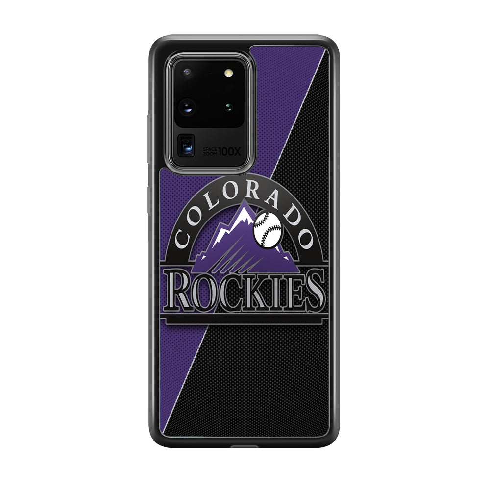 Baseball Colorado Rockies MLB 001 Samsung Galaxy S20 Ultra Case-Phone Case-Rubber Black (2D Case)-Altracase