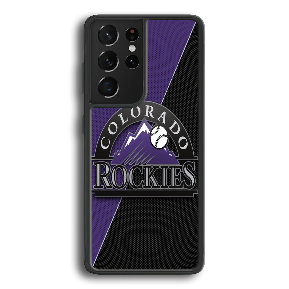 Baseball Colorado Rockies MLB 001 Samsung Galaxy S21 Ultra Case-Phone Case-Rubber Black (2D Case)-Altracase