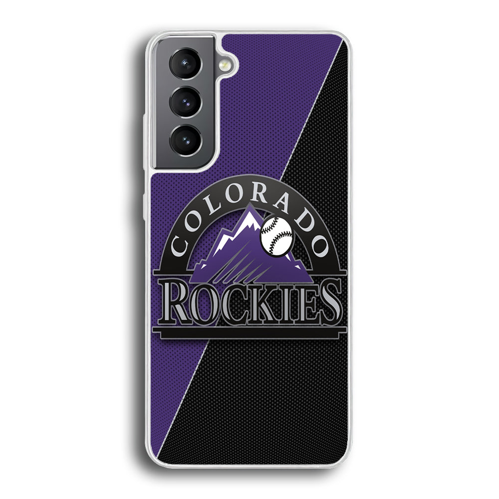 Baseball Colorado Rockies MLB 001 Samsung Galaxy S22 Case-Phone Case-Rubber White (2D Case)-Altracase