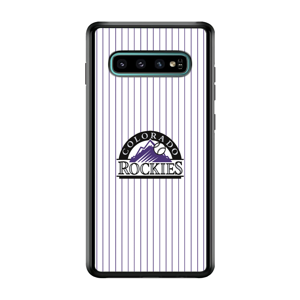 Baseball Colorado Rockies MLB 002 Samsung Galaxy S10 Case-Phone Case-Rubber White (2D Case)-Altracase