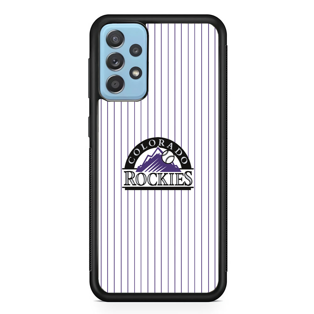 Baseball Colorado Rockies MLB 002 Samsung Galaxy A72 Case-Phone Case-Rubber Black (2D Case)-Altracase