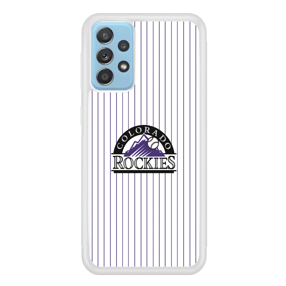 Baseball Colorado Rockies MLB 002 Samsung Galaxy A72 Case-Phone Case-Rubber White (2D Case)-Altracase