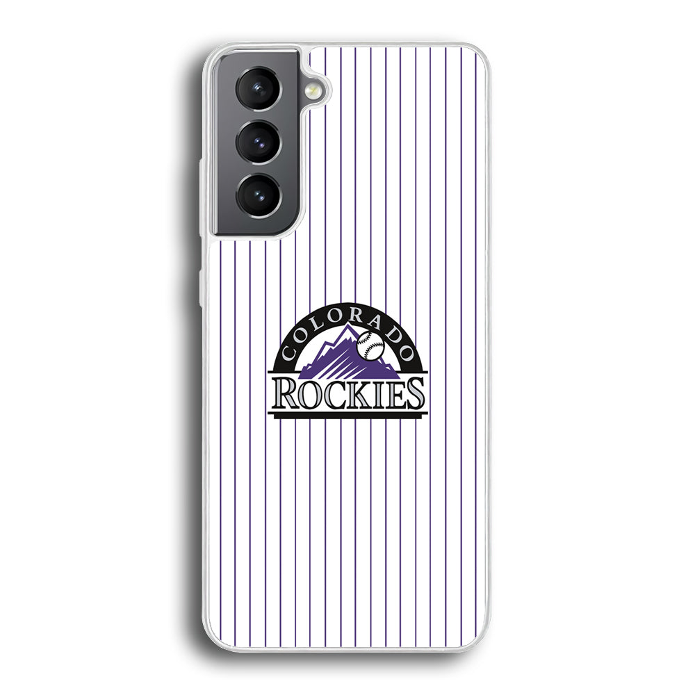 Baseball Colorado Rockies MLB 002 Samsung Galaxy S21 Plus Case-Phone Case-Rubber White (2D Case)-Altracase