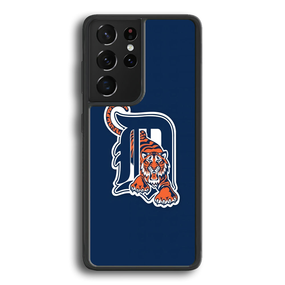 Baseball Detroit Tigers MLB 001 Samsung Galaxy S21 Ultra Case-Phone Case-Rubber Black (2D Case)-Altracase