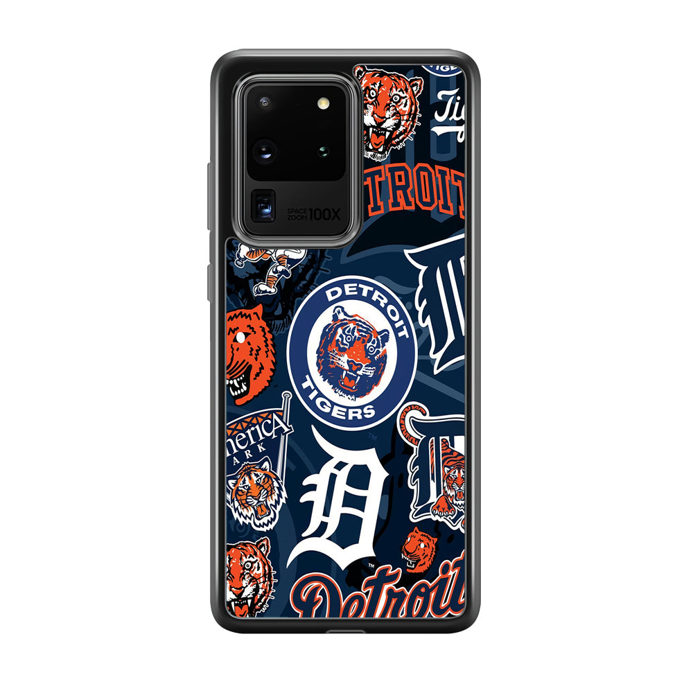 Baseball Detroit Tigers MLB 002 Samsung Galaxy S20 Ultra Case-Phone Case-Rubber Black (2D Case)-Altracase