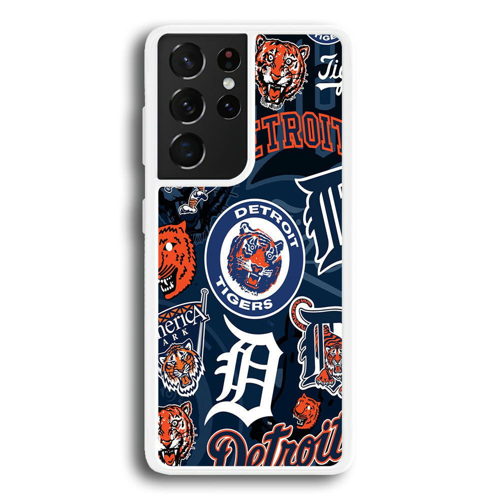 Baseball Detroit Tigers MLB 002 Samsung Galaxy S24 Ultra Case-Phone Case-Rubber White (2D Case)-Altracase