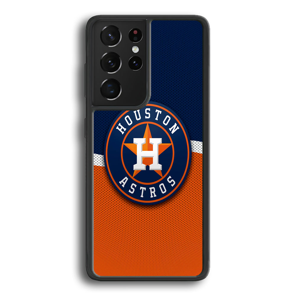 Baseball Houston Astros MLB 001 Samsung Galaxy S25 Ultra Case-Phone Case-Rubber Black (2D Case)-Altracase