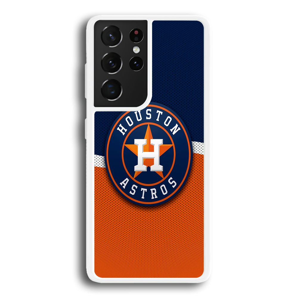 Baseball Houston Astros MLB 001 Samsung Galaxy S21 Ultra Case-Phone Case-Rubber White (2D Case)-Altracase