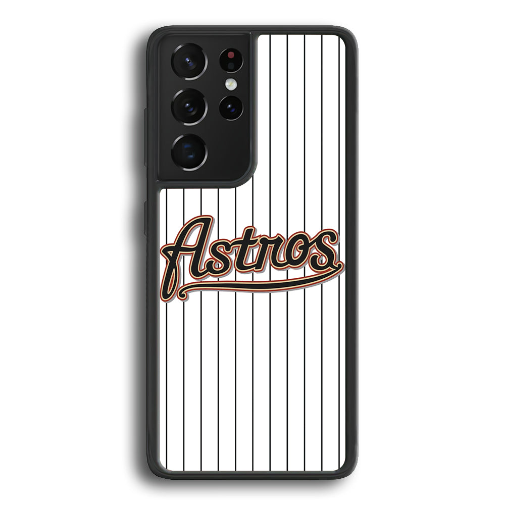Baseball Houston Astros MLB 002 Samsung Galaxy S25 Ultra Case-Phone Case-Rubber Black (2D Case)-Altracase
