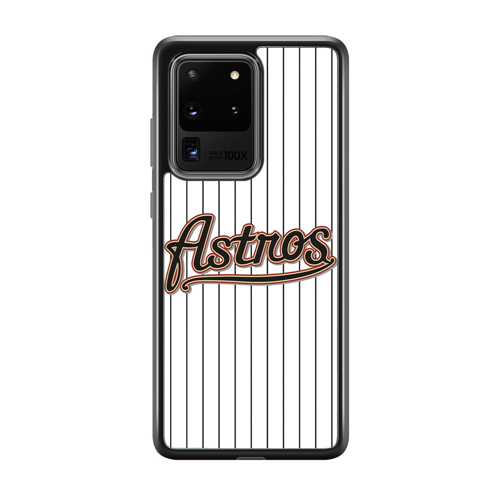 Baseball Houston Astros MLB 002 Samsung Galaxy S20 Ultra Case-Phone Case-Rubber Black (2D Case)-Altracase